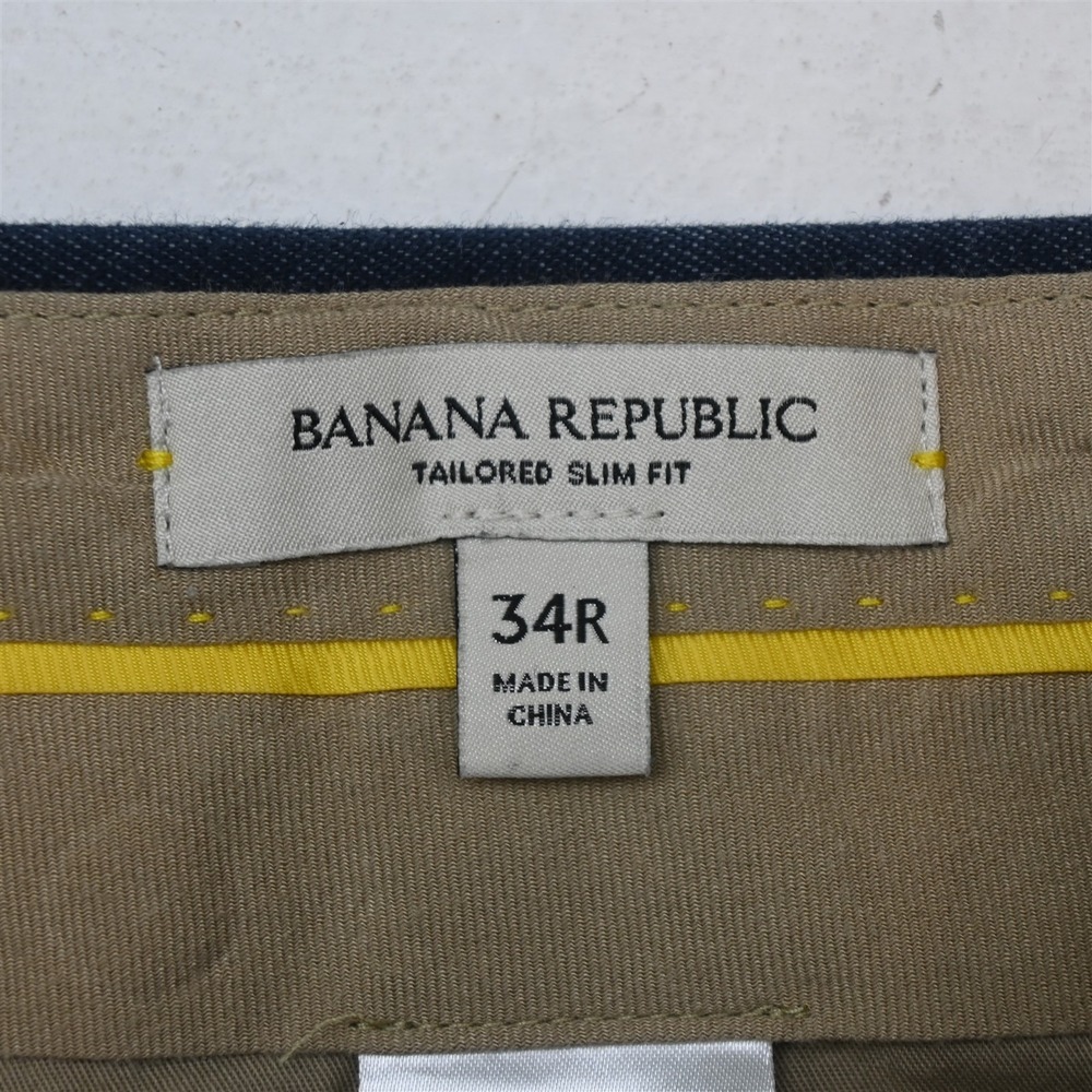 Banana Republic 34x30 Dark Olimpias Fabrics 442593 Pleated Tailored Slim Pants - Picture 6 of 9